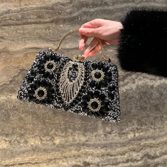 Floral Beaded Frame Evening Bag