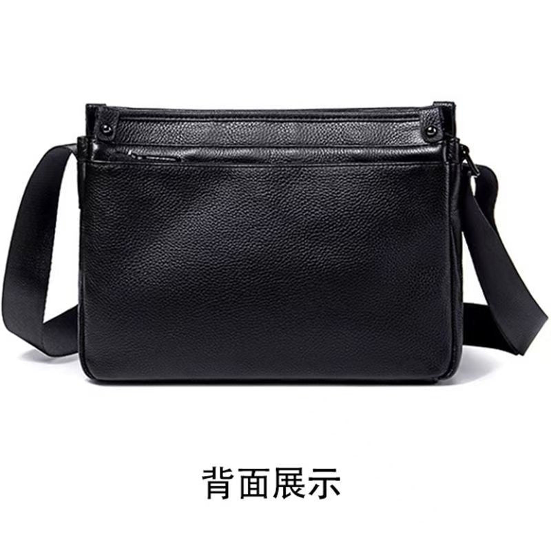 Men's Horizontal Pebble-Texture Crossbody Bag