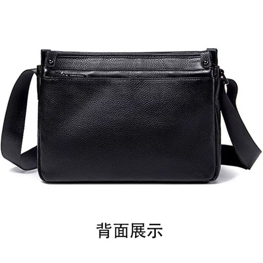 Men's Horizontal Pebble-Texture Crossbody Bag