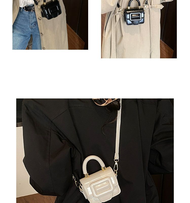 Girls' Solid-Color Mini Square Shoulder Bag