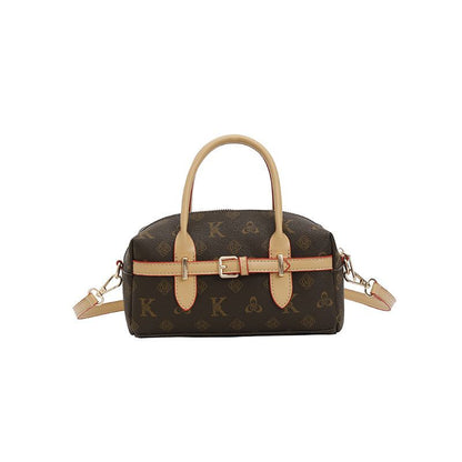 Colorful Letter-Print Commuter Boston Bag