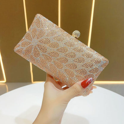 Floral Rhinestone Box Clutch