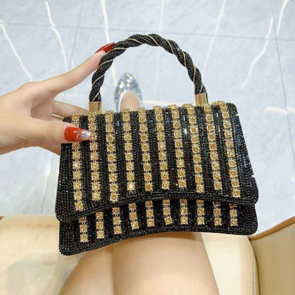 Multicolor Crystal Top-Handle Evening Bag