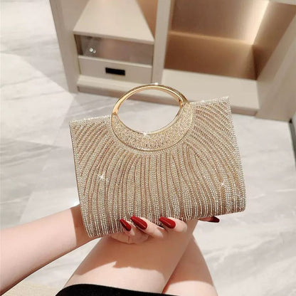 Sparkling Ring-Handle Evening Handbag