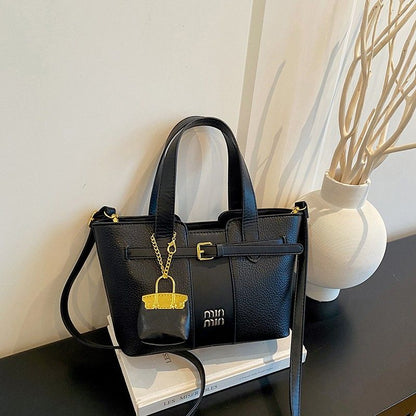 Colorblock Crossbody Tote With Lock Charm