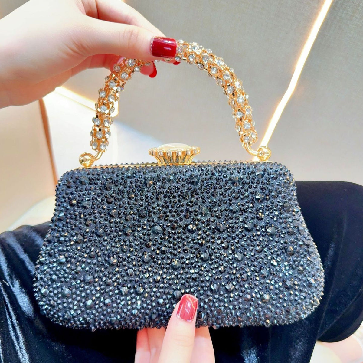 Rhinestone Mini Chain Evening Bag