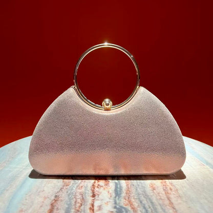 Spiral Beaded Ring-Handle Evening Bag