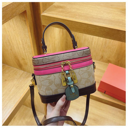 French-Style Retro Printed Box Crossbody Bag