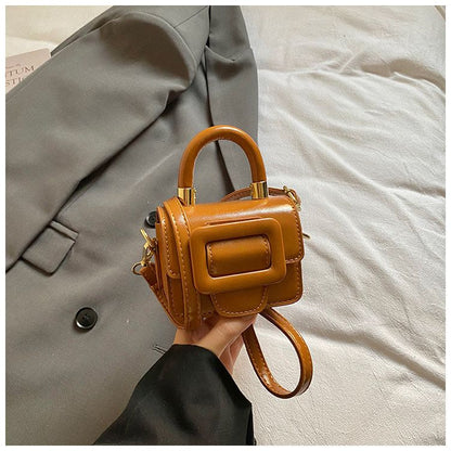 Girls' Solid-Color Mini Square Shoulder Bag