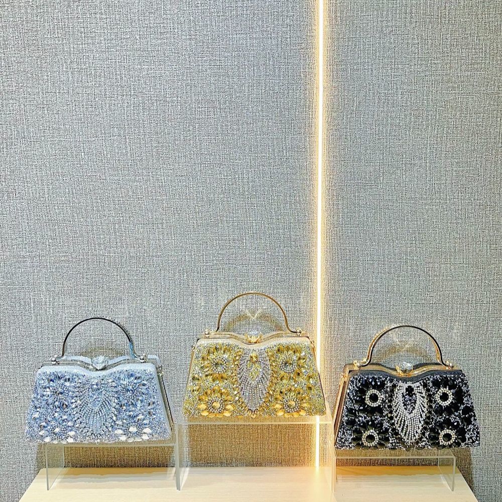 Floral Beaded Frame Evening Bag