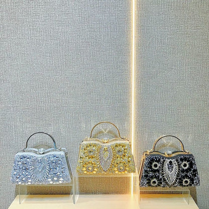 Floral Beaded Frame Evening Bag