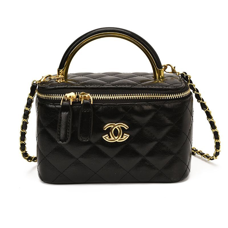 Classic Brown Diamond-Quilted Chain Bag