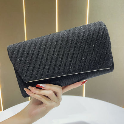Shimmering Pleated Envelope Clutch