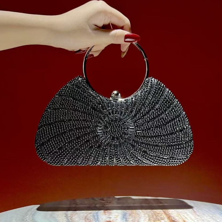 Embroidered Tassel Frame Evening Bag