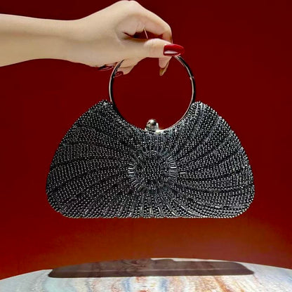 Embroidered Tassel Frame Evening Bag