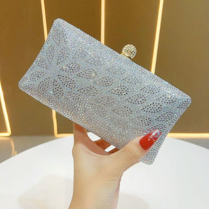 Floral Rhinestone Box Clutch