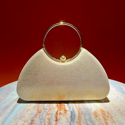 Spiral Beaded Ring-Handle Clutch