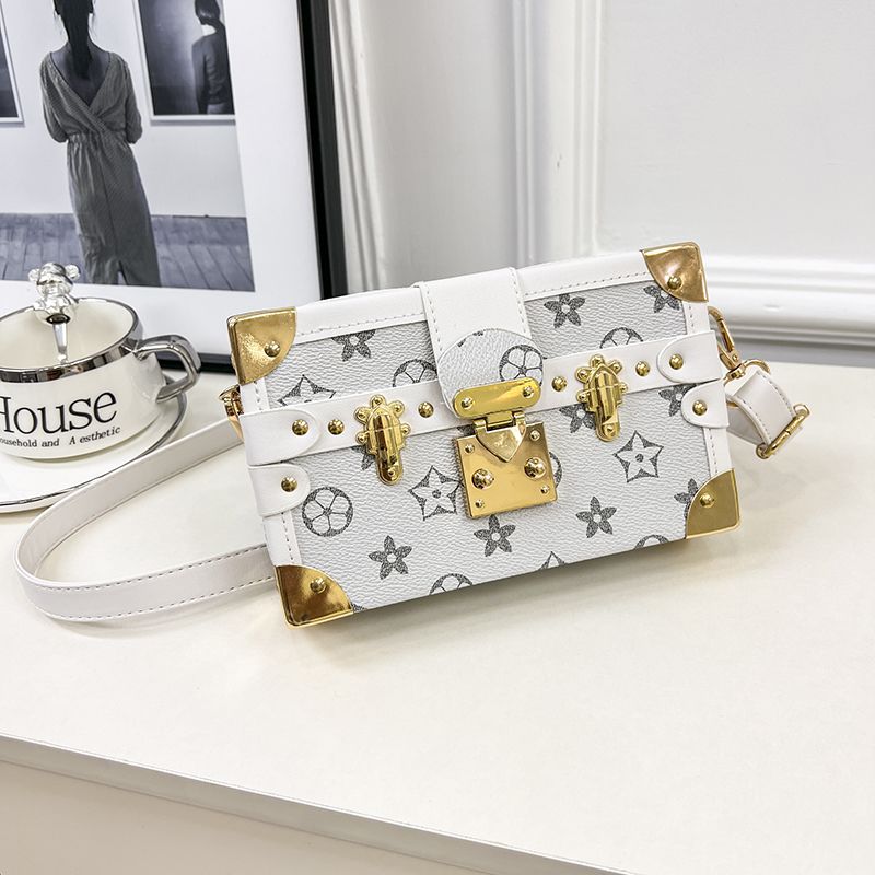 Retro Printed Square Box Crossbody Bag