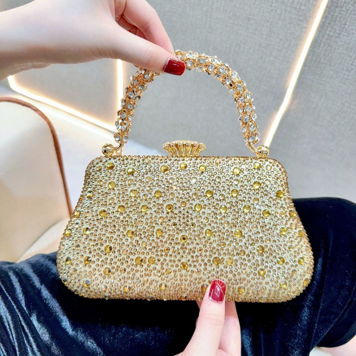 Rhinestone Mini Chain Evening Bag