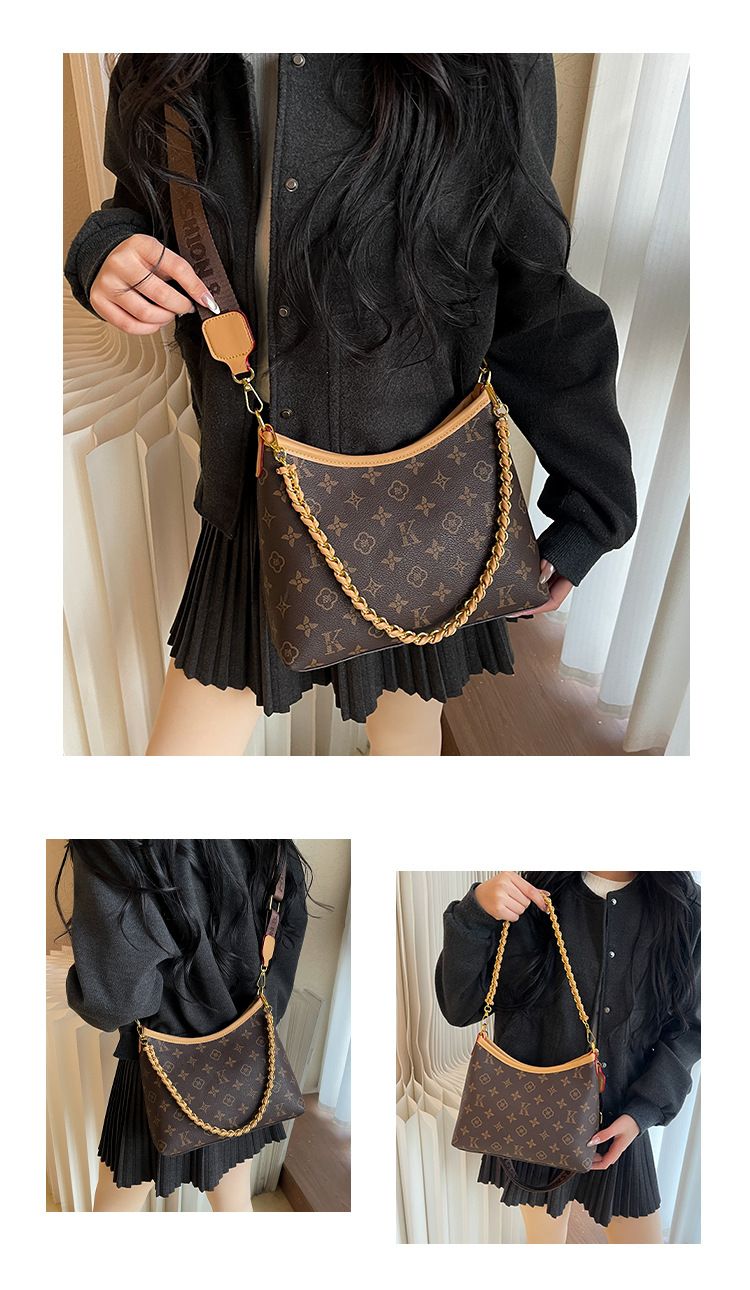 Large-Capacity Printed Commuter Crossbody Tote