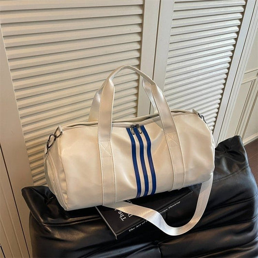 Striped Large-Capacity Barrel Gym & Travel Duffel