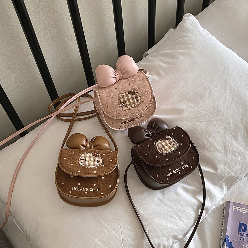 Brown Bow Mini Coin & Lipstick Crossbody Bag
