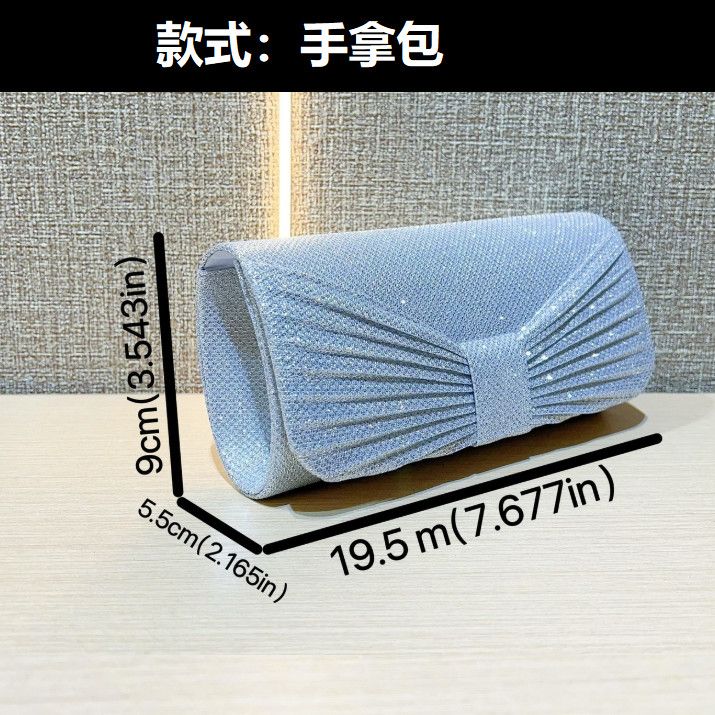 Pleated Oval-Handle Evening Bag