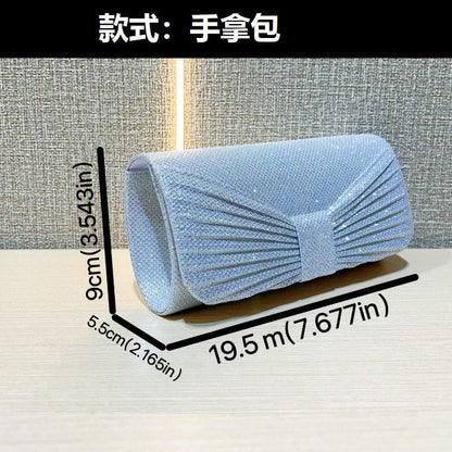 Pleated Oval-Handle Evening Bag