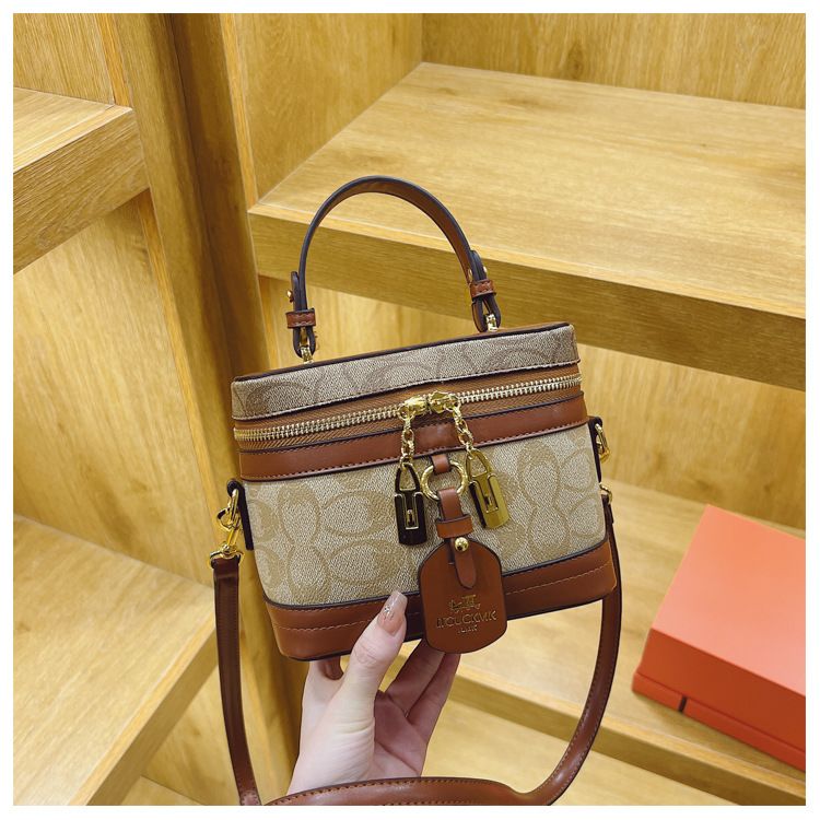 French-Style Retro Printed Box Crossbody Bag