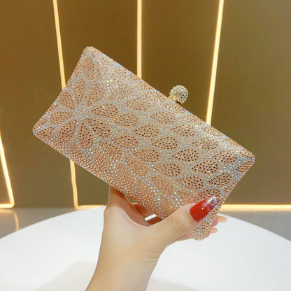 Floral Rhinestone Box Clutch
