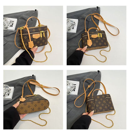 Retro Patterned Mini Box Shoulder Bag