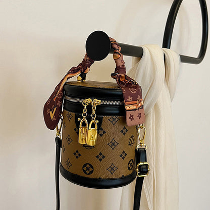 Round Mini Top-Handle Bucket Bag