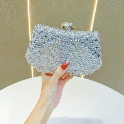 Crystal Tassel Top-Handle Evening Bag