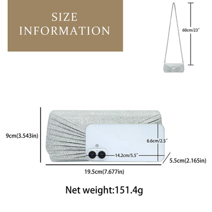 Pleated Shell-Shaped Evening Clutch