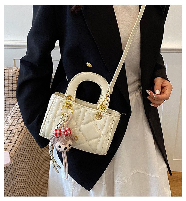Mini Diamond-Quilted Handbag With Rose Charm