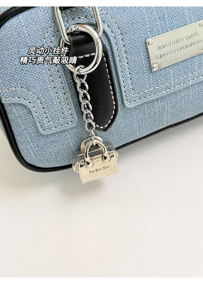 Retro Denim Square Crossbody Bag