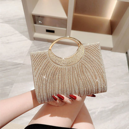 Sparkling Ring-Handle Evening Handbag