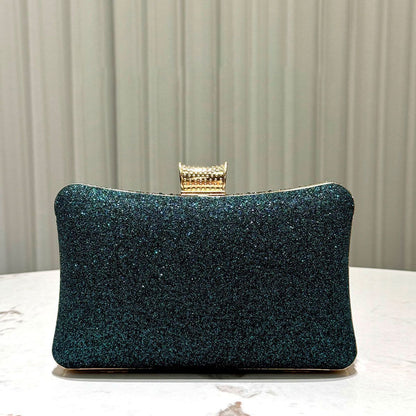 Circular-Pattern Rhinestone Box Clutch