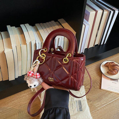 Mini Diamond-Quilted Handbag With Rose Charm