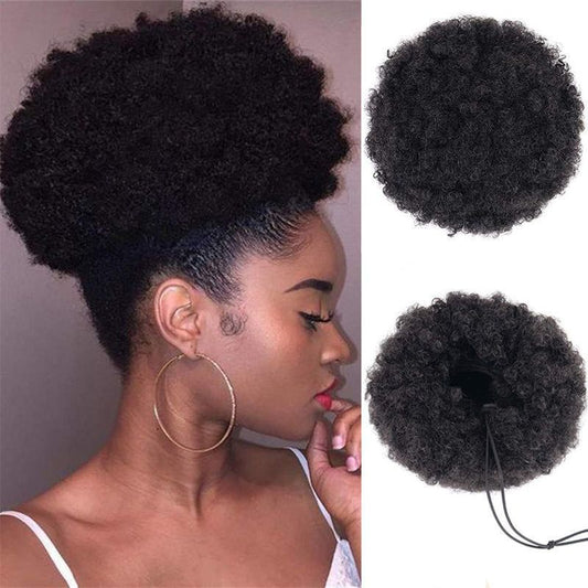 Afro Kinky Curly Drawstring Hair Bun - product view 1