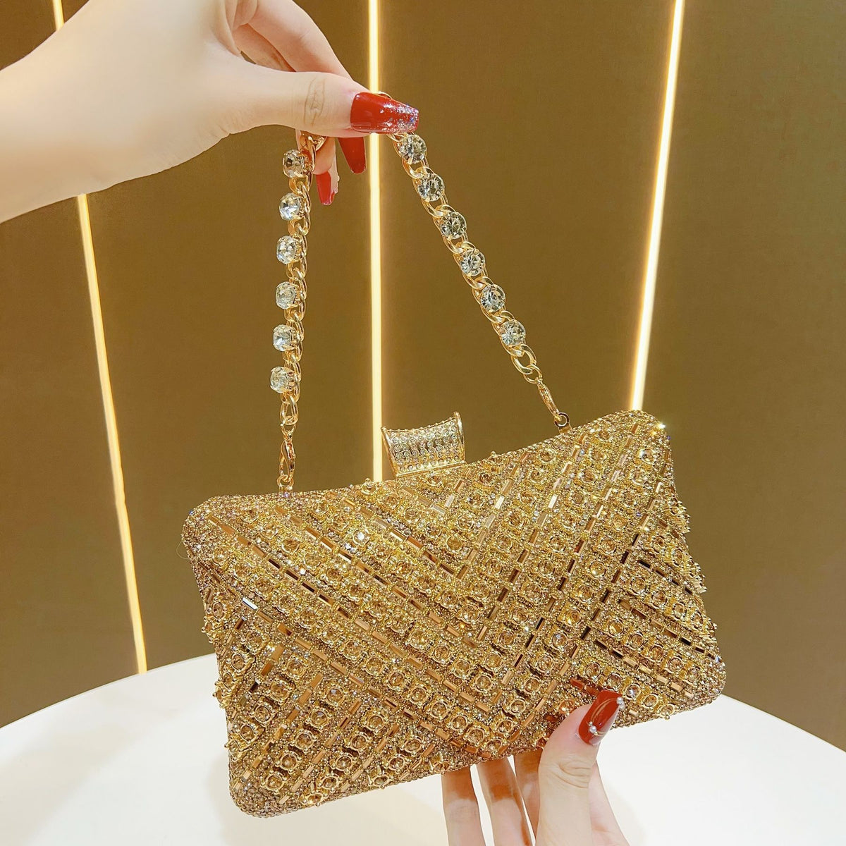 Multicolor Crystal Crossbody Evening Bag