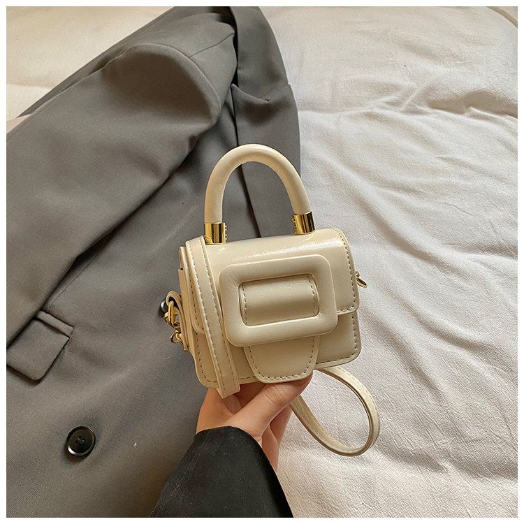 Girls' Solid-Color Mini Square Shoulder Bag