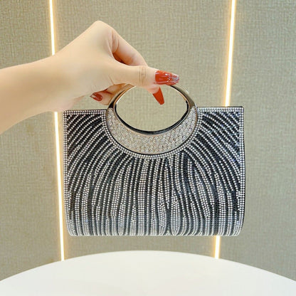 Sparkling Ring-Handle Evening Handbag
