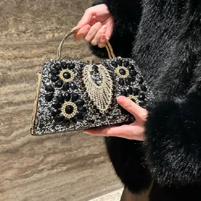 Floral Beaded Frame Evening Bag
