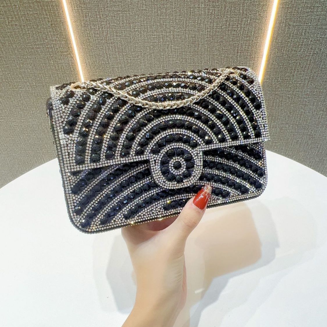 Pearl & Rhinestone Flap Evening Bag