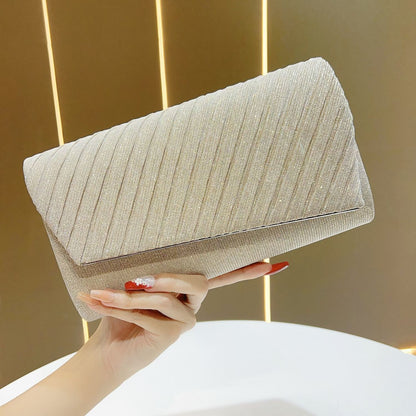 Shimmering Pleated Envelope Clutch