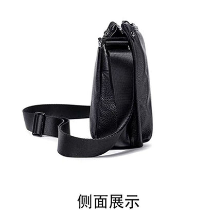 Men's Large-Capacity Horizontal Pebble-Texture Crossbody Bag
