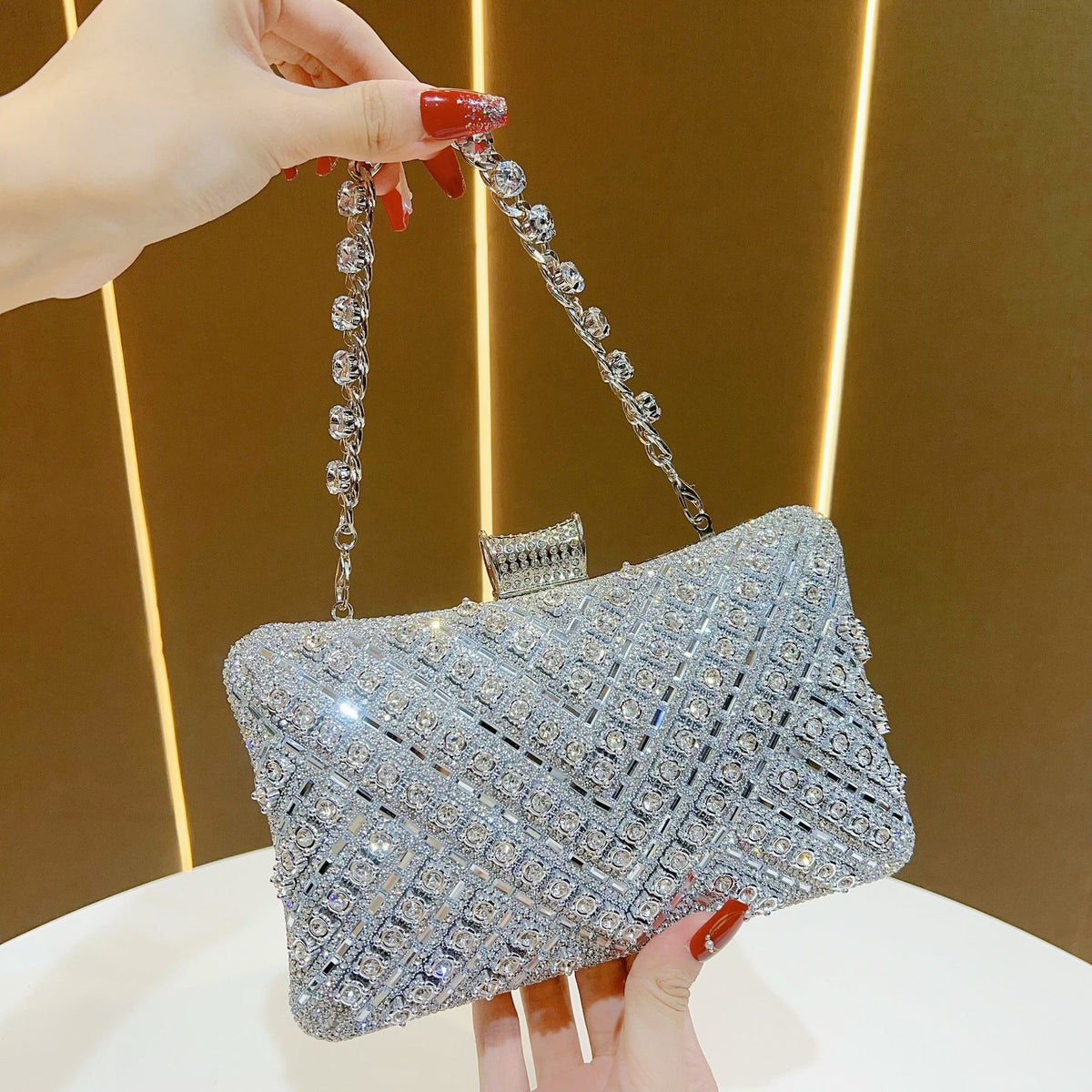 Multicolor Crystal Crossbody Evening Bag