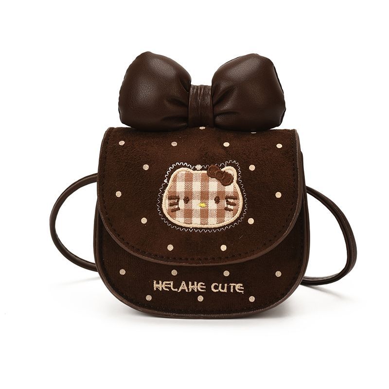 Brown Bow Mini Coin & Lipstick Crossbody Bag