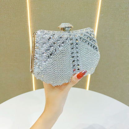 Crystal Tassel Top-Handle Evening Bag